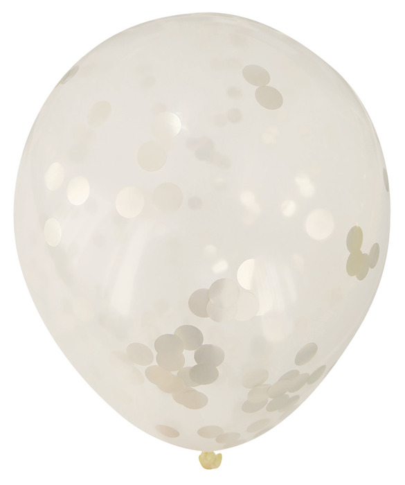 Konfettiballong 30 cm 5 stk. gull